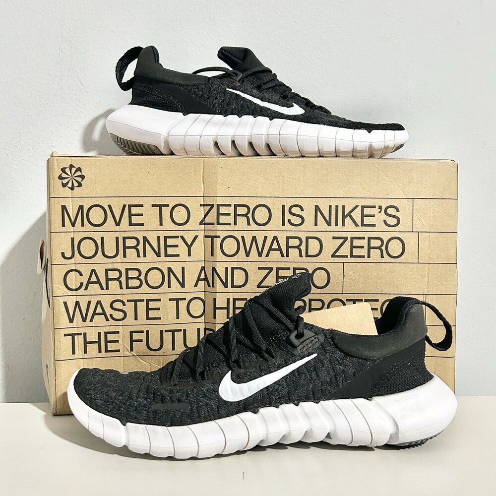 Nike Wmns Free Run 5.0 Next Nature "Black White” Women's Size 8.5 Running Shoes